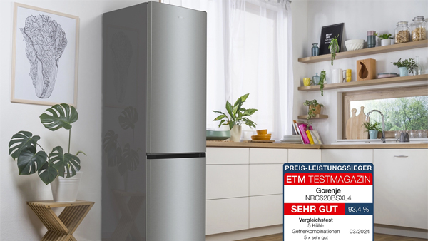 gorenje nrc60bsxl4 kühl-gefrierkombination mit etm testmagazin button sehr gut